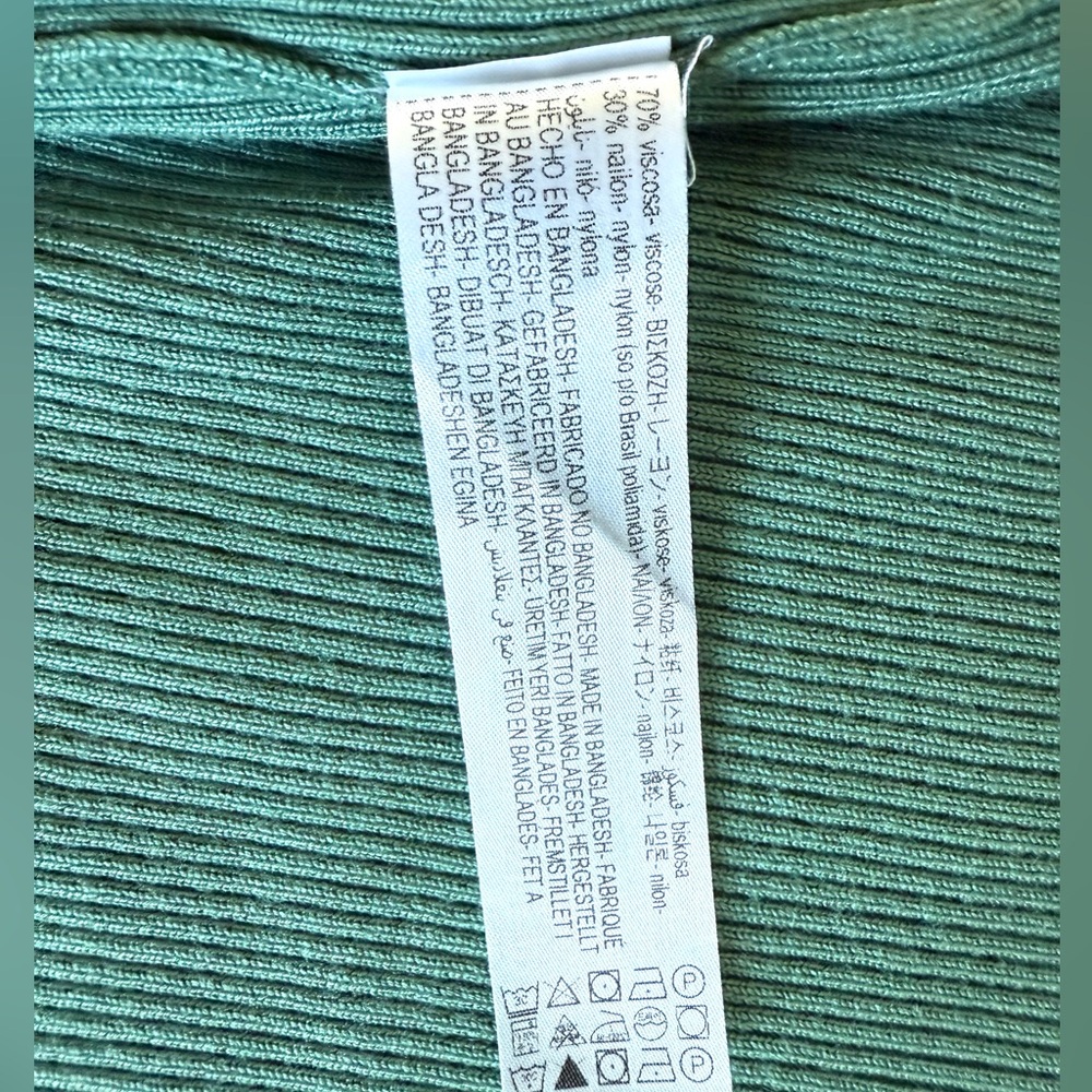 ZARA Women Ribbed Top Blouse Shirts ๐ pistachio green color Size S layer top - Picture 11 of 14